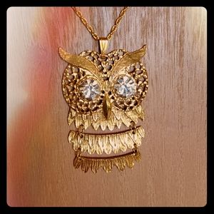 Gold owl necklace